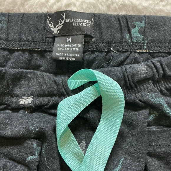 Comfortable Black and Green Geometric Pajama Bottoms - Picture 3 of 4